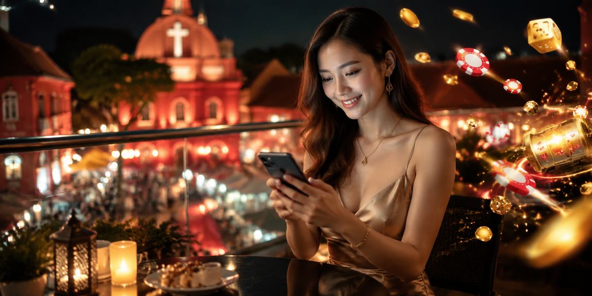 Pengguna bermain kasino langsung rempit33 melalui aplikasi telefon pintar di Melaka