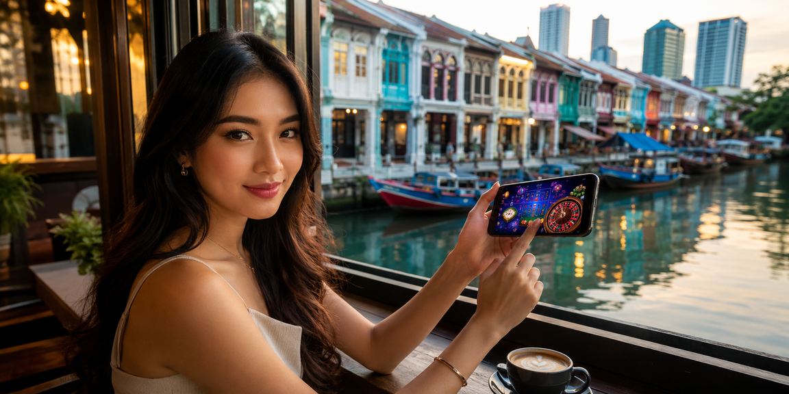 Pengguna mengakses rempit33 melalui telefon pintar untuk taruhan badminton di Pulau Pinang